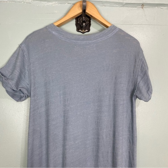 Free People Beach Havana Tee‎ Dress Flowy Slouchy Maxi Ruffle Sz M Blue - Picture 5 of 7